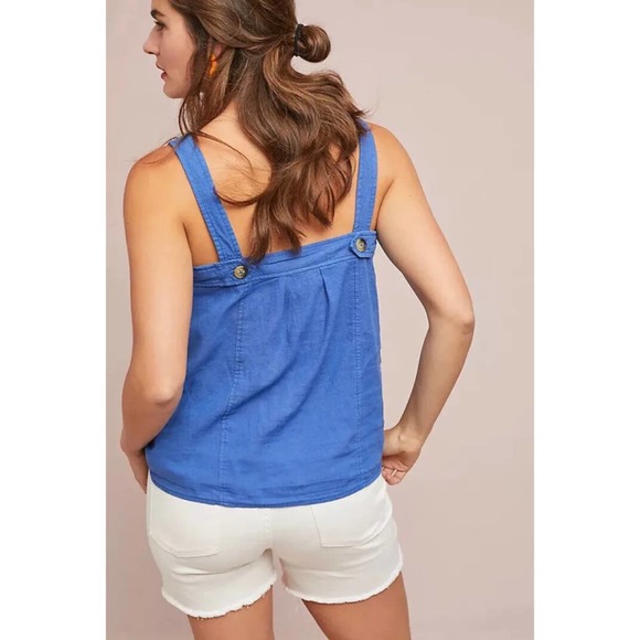Maeve By Anthropologie Womens Berea Tank Top Blue Sleeveless Square Neck 14 New - Picture 7 of 8